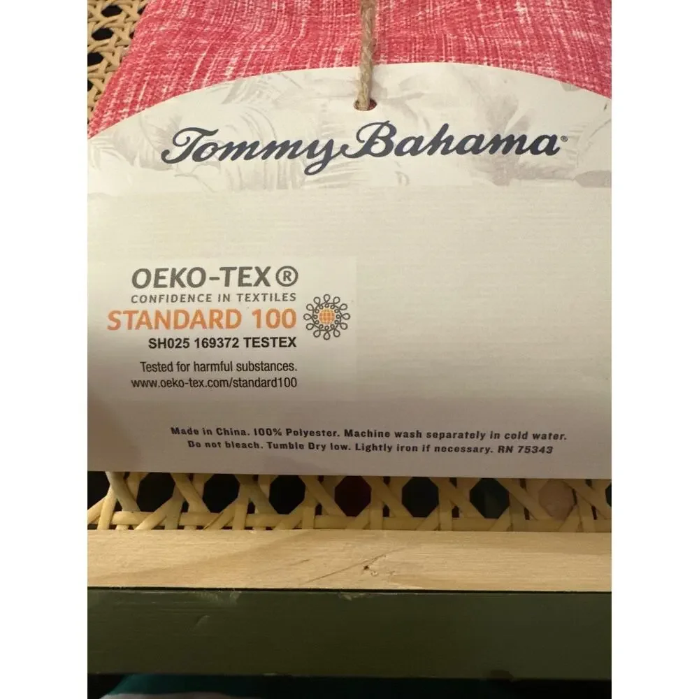 Tommy Bahama Fabric Napkin 18x18 Set Of 6 Indoor Outdoor Magenta Woven Cross Dye